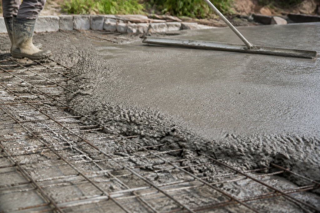 Dalle beton avec renfort en treillis metallique