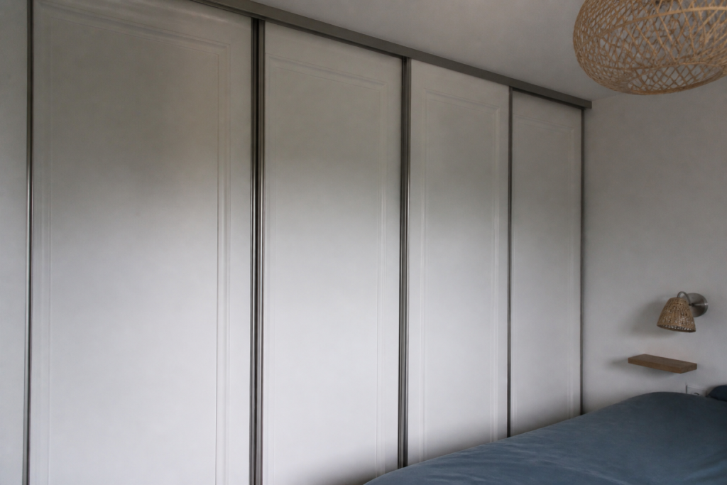 Portes de placard avec moulures et profils aluminium